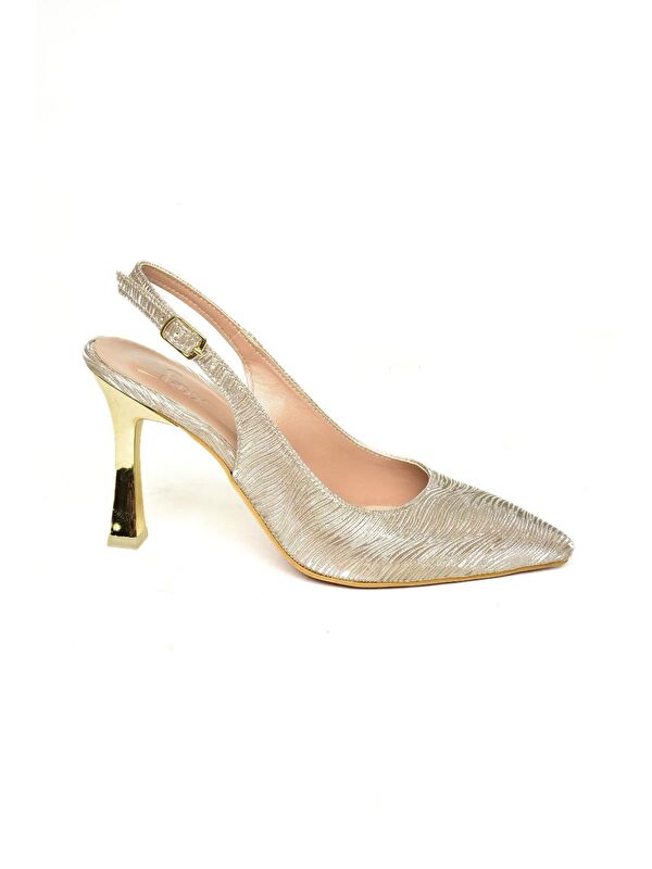 Fox Shoes U6762892 Altın Kadın Topuklu Ayakkabı
