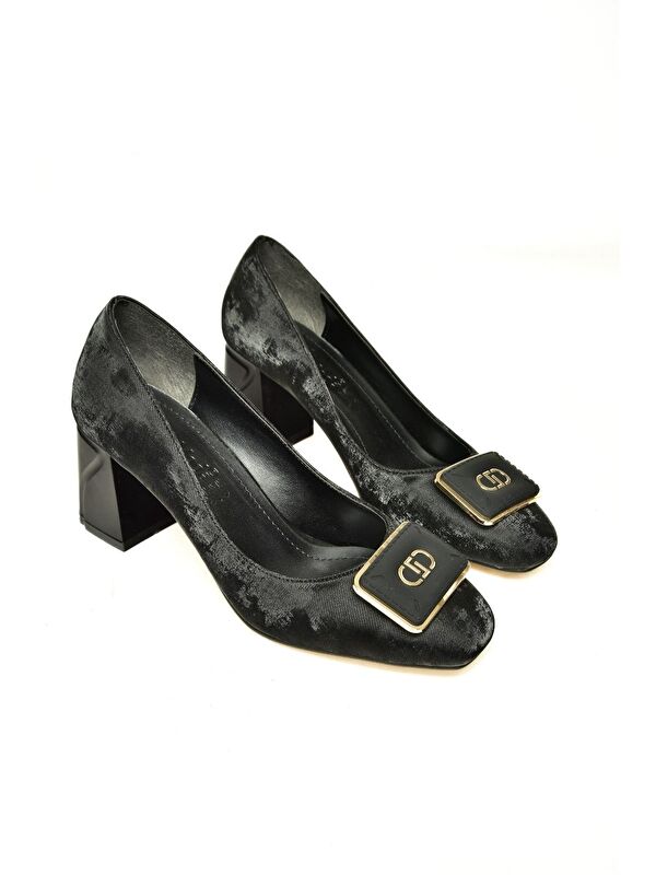 U8209544 Siyah Kadın Topuklu Ayakkabı - Görsel 4