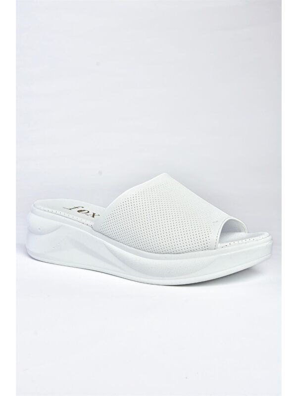 P713330409 Beyaz Kadın Terlik - Görsel 6