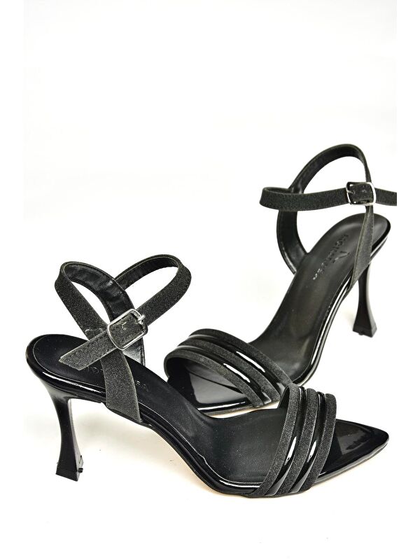 U3122063 Siyah Kadın Topuklu Ayakkabı - Görsel 3