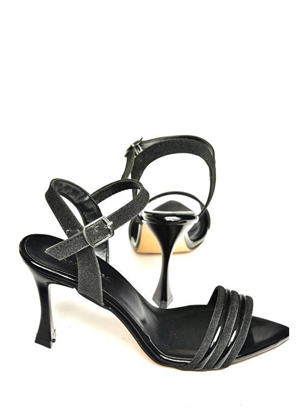 U3122063 Siyah Kadın Topuklu Ayakkabı - Görsel 4