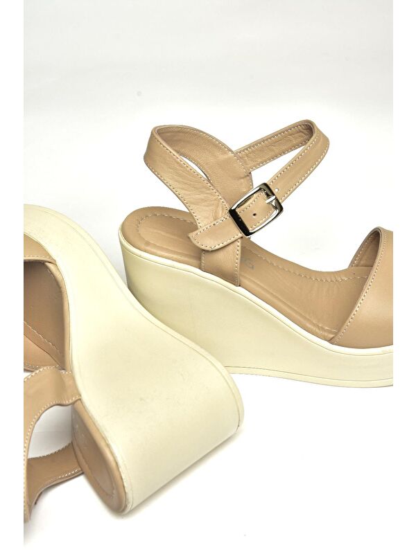 U5552502 Bej Kadın Dolgu Topuklu Ayakkabı - Görsel 4