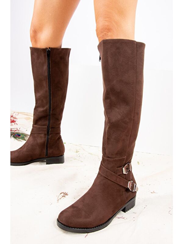 E726203402 Kahverengi Kadın Çizme - Görsel 3