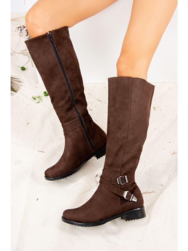 E726203402 Kahverengi Kadın Çizme - Görsel 5