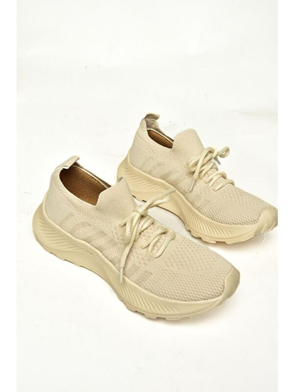 U2390040 Bej Kadın Sneakers - Görsel 4