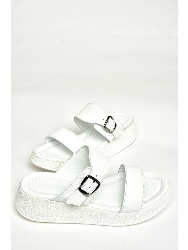 U5550504 Beyaz Kadın Terlik - Görsel 3