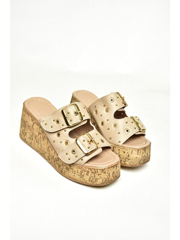 U9967535 Bej Kadın Dolgu Topuklu Ayakkabı - Görsel 4