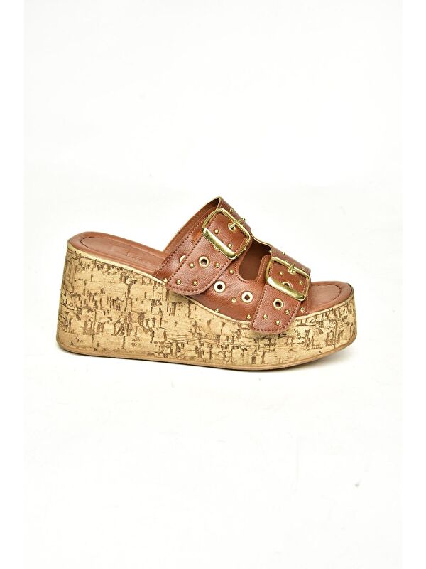 U9967535 Taba Kadın Dolgu Topuklu Ayakkabı - Görsel 2