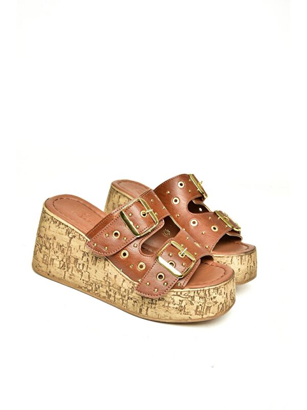 U9967535 Taba Kadın Dolgu Topuklu Ayakkabı - Görsel 4