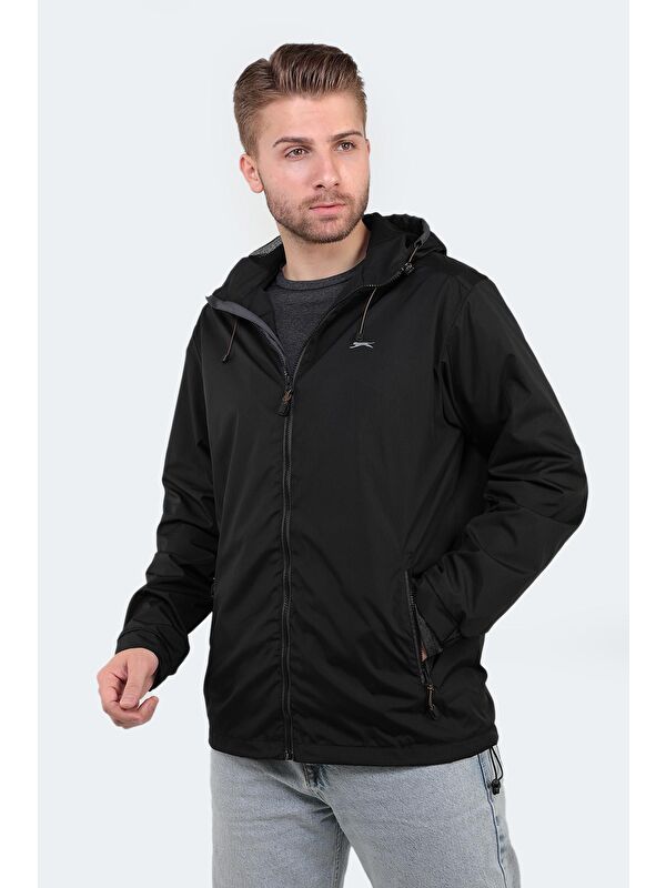 SLAZENGER OFANS Erkek Siyah Yağmurluk