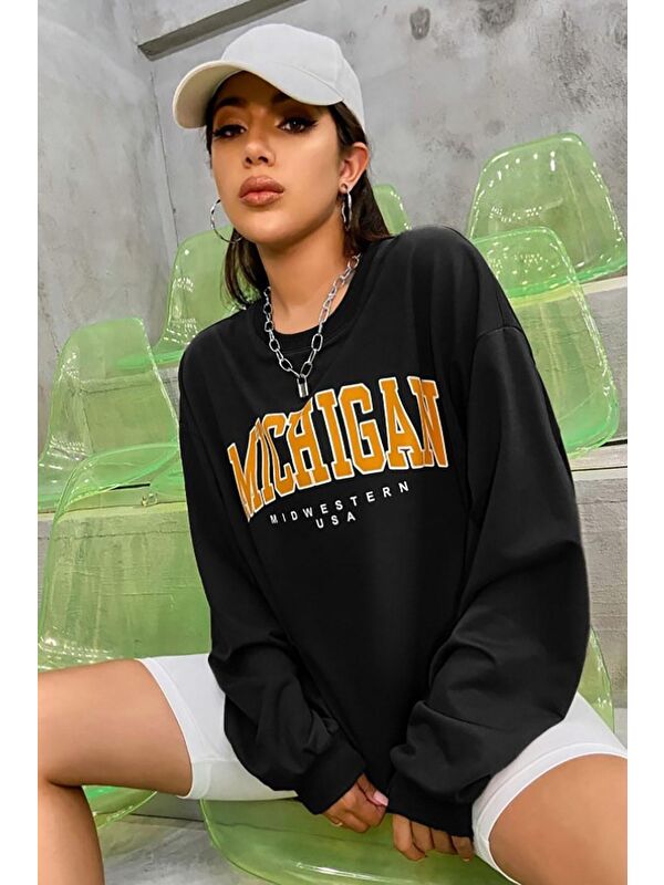 Madmext Siyah Sweatshirt Mg785