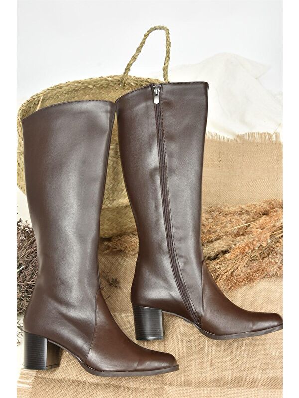 Kahverengi Kadın Çizme A654252709 - Görsel 5