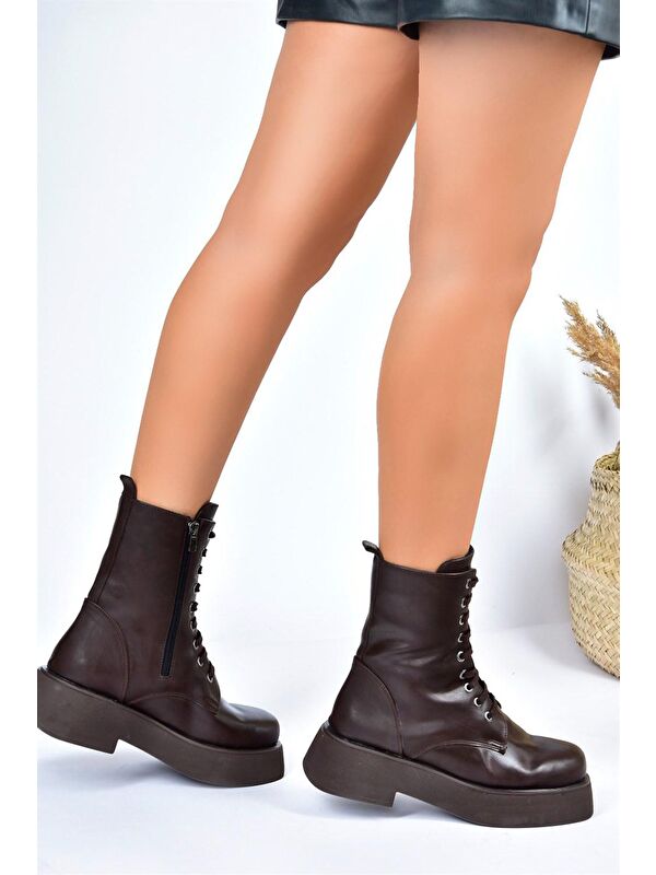 L6101301 Kahverengi Kadın Bot - Görsel 4