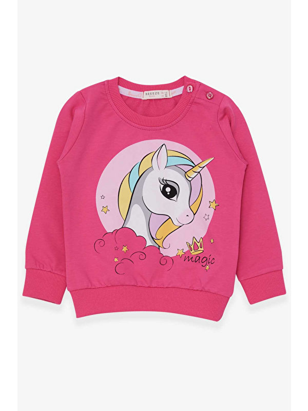 Breeze Kız Çocuk Sweatshirt Baskılı  Pembe (1.5-4 Yaş)