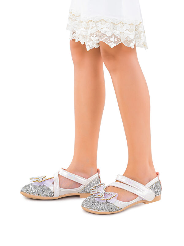 Maena Vakko Cırtlı Fiyonklu Kız Bebek Babet Ayakkabı - Görsel 4