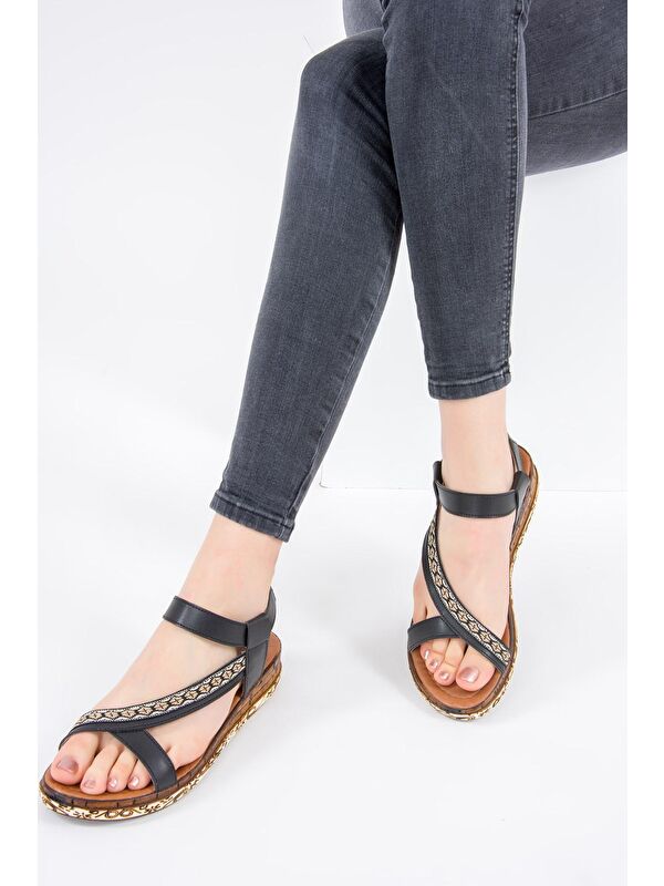 Siyah Kadın Sandalet F288091009 - Görsel 3