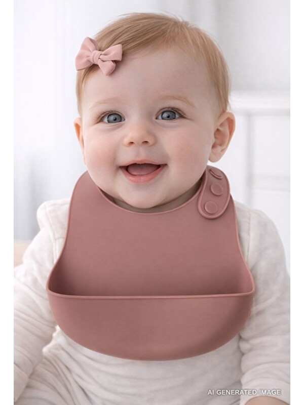 Babyjem Mini Silikon Önlük Mocha