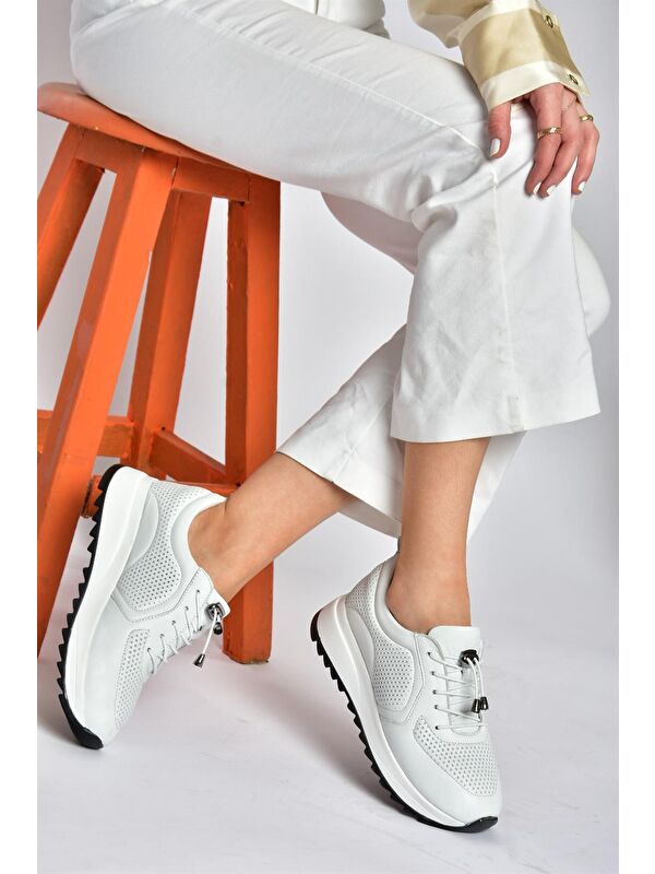 P540009203 Beyaz Kadın Sneakers - Görsel 5