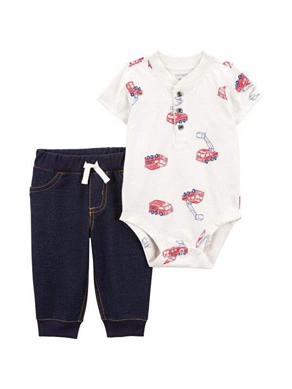 Carter's Erkek Bebek Body Pantolon Set 2'li Paket