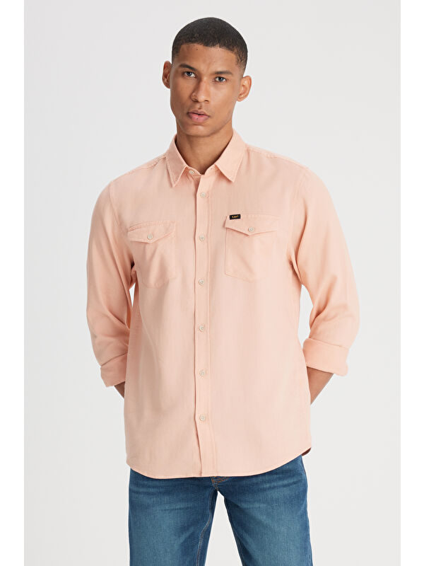 Lee Regular Fit %100 Pamuk Açık Pembe Gömlek