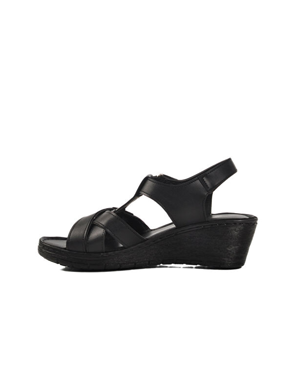 Siyah Topuklu Kadın Sandalet 673572 Z - Görsel 3