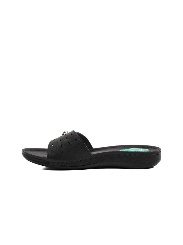 6808 Siyah Topuk Jel Destekli Kadın Terlik - Görsel 3