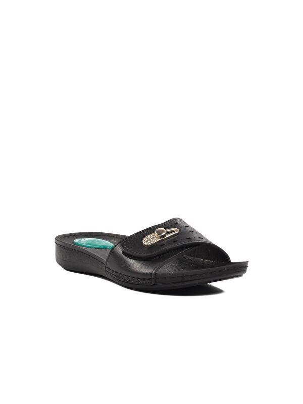 6808 Siyah Topuk Jel Destekli Kadın Terlik - Görsel 4