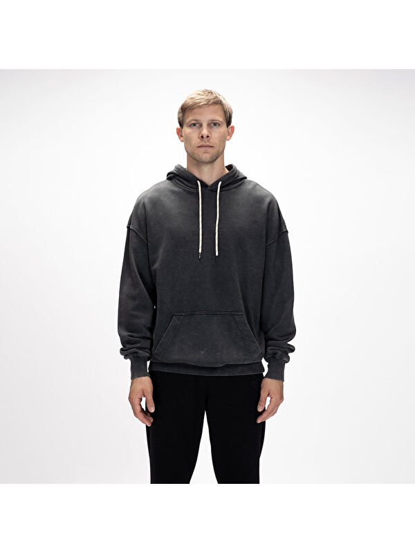 Bad Bear Acid Bear Os Erkek Gri Kapüşonlu Sweatshirt