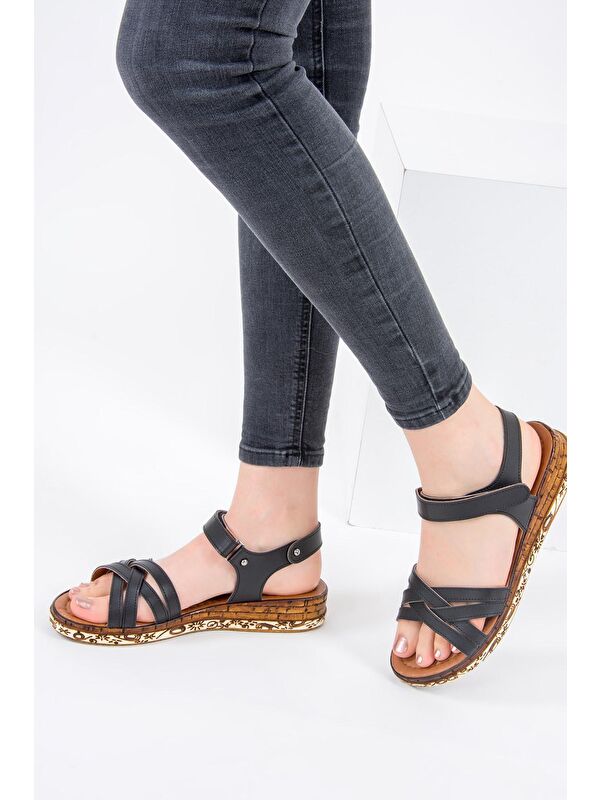 Siyah Kadın Sandalet F288061409 - Görsel 3