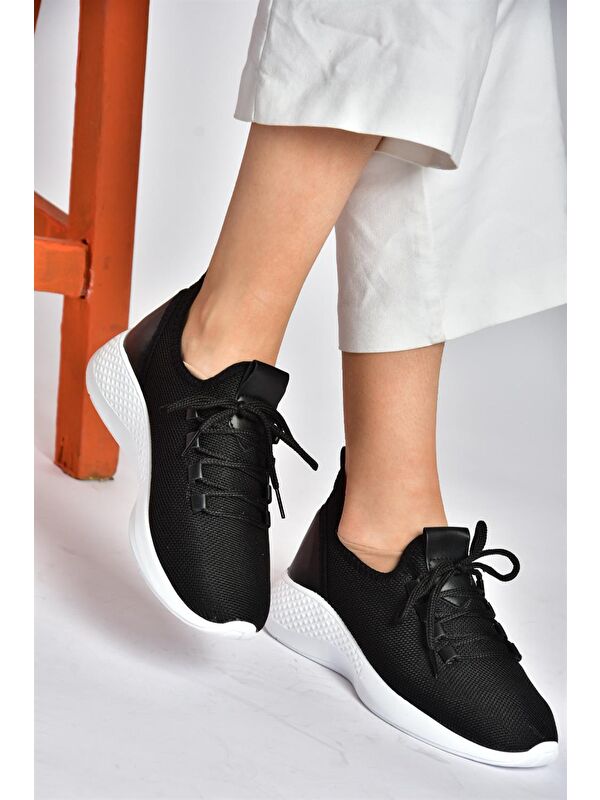 P239200804 Siyah/Beyaz Kadın Sneakers - Görsel 3