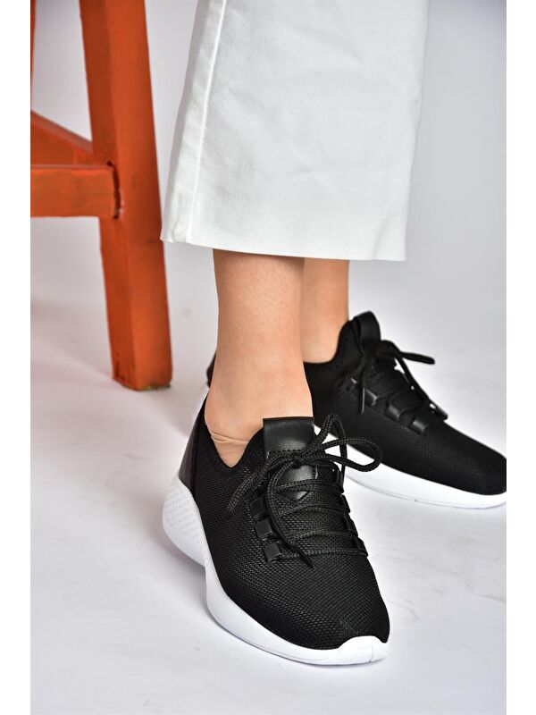 P239200804 Siyah/Beyaz Kadın Sneakers - Görsel 4