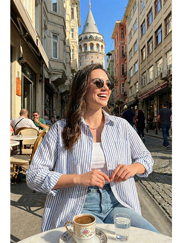 Lela Regular Fit Uzun Kollu Çizgili Gömlek 6772875