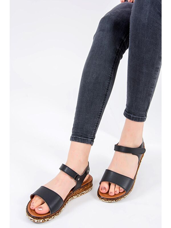 Siyah Kadın Sandalet F288061309 - Görsel 3