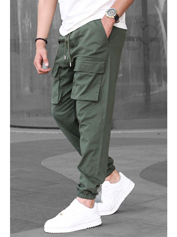 Madmext Haki Kargo Cep Erkek Jogger Pantolon 6812