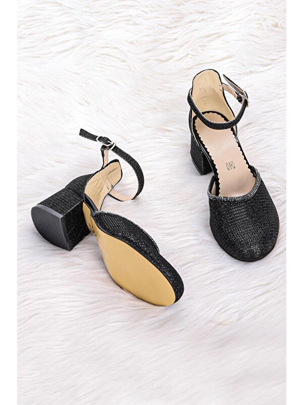 Ressa Çupra Taşlı Kız Çocuk 5 Cm Topuklu Sandalet Abiye Ayakkabı - Görsel 3