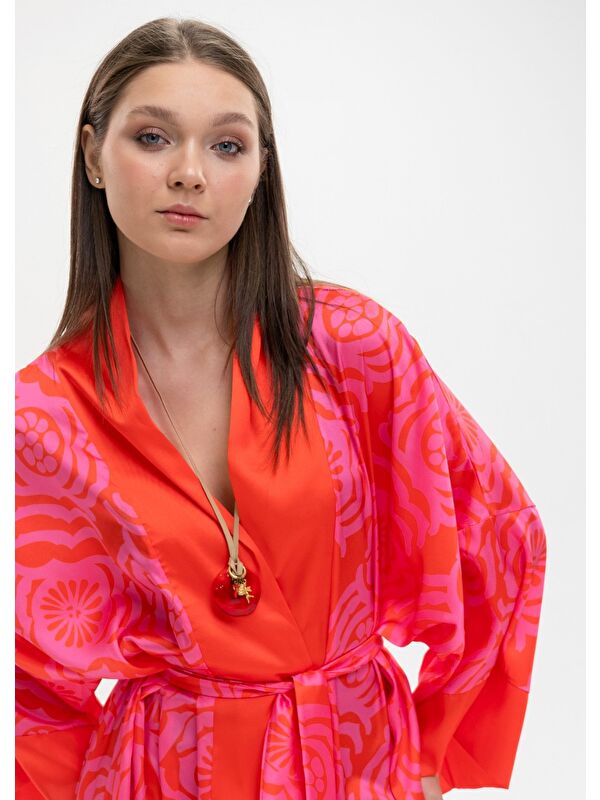 Mayovera Tasarım Mayo Dinamik Pembe Kimono