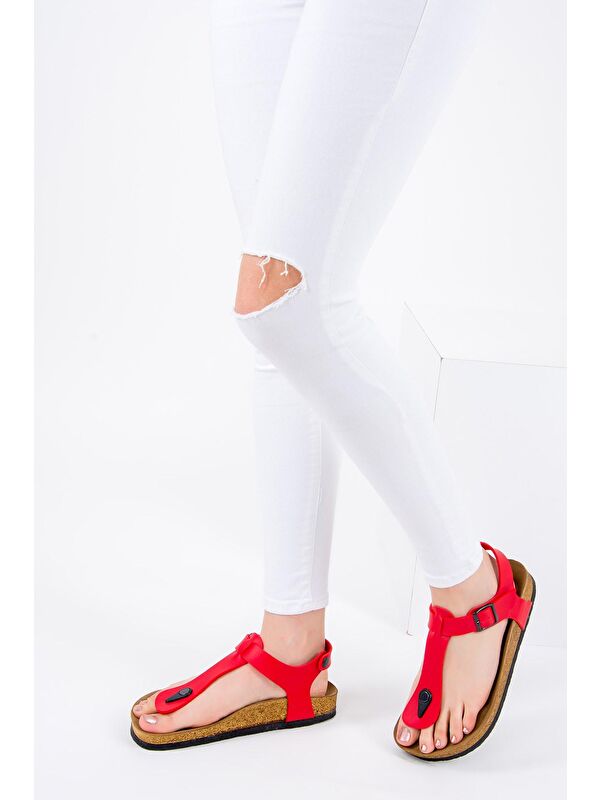 Kırmızı Kadın Sandalet B777805009 - Görsel 2