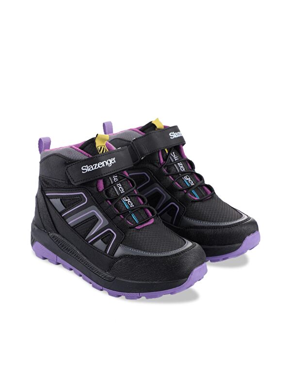 KEPHAS IN Unisex Çocuk Cırt Cırtlı Siyah / Mor Bot - Görsel 3