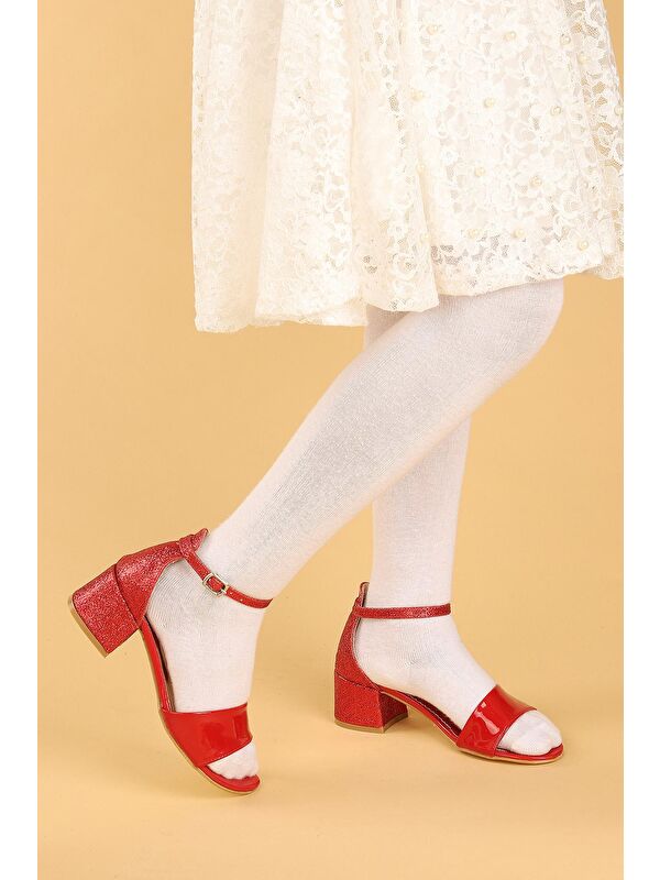 Sheila Ayna Kum Günlük Kız Çocuk 3 Cm Topuklu Sandalet Abiye Ayakkabı - Görsel 4