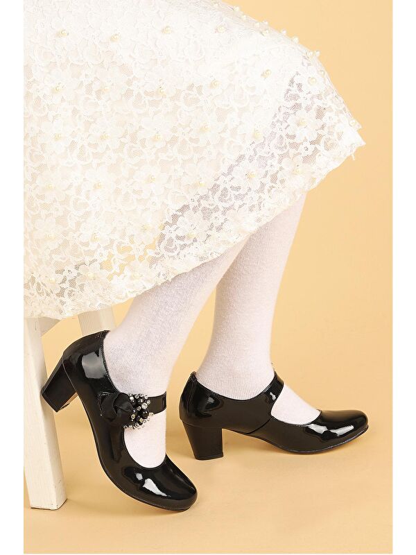 Angelina Rugan Günlük Kız Çocuk 4 Cm Topuklu Abiye Ayakkabı - Görsel 3