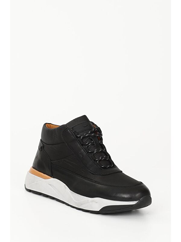 SİYAH Hakiki Deri Bağcıklı Spor Erkek Bot 01525 - Görsel 6