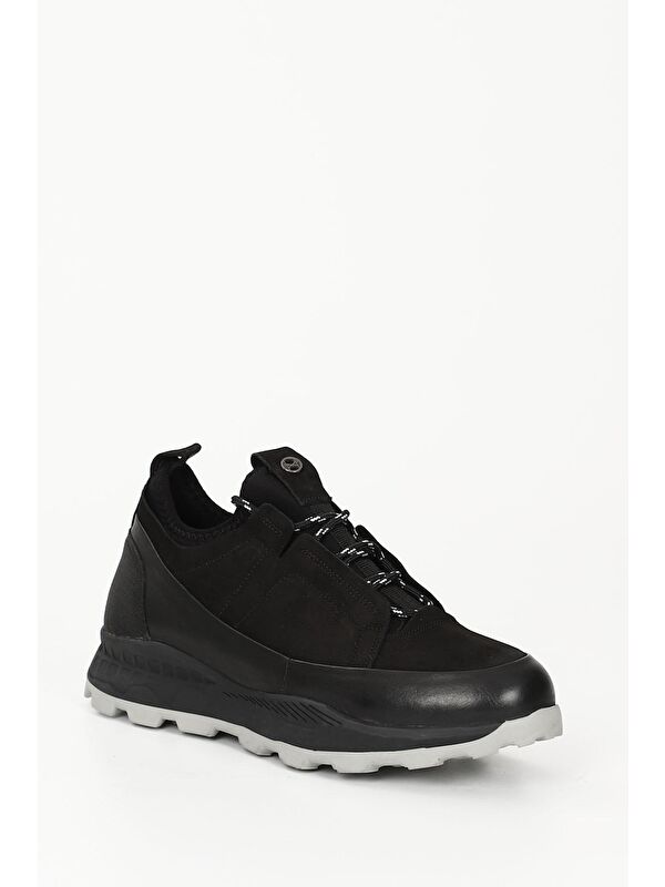 SİYAH Hakiki Deri Erkek Bağcıklı Günlük Sneaker 02211 - Görsel 6
