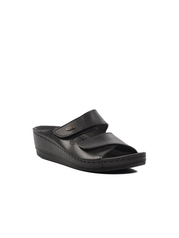 15.009 Siyah Kadın Dolgu Topuk Terlik - Görsel 4