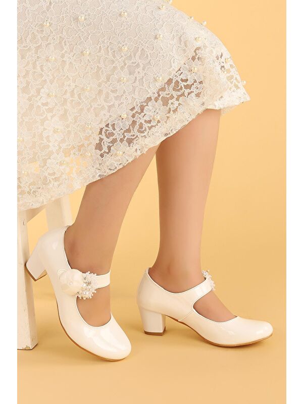 Angelina Rugan Günlük Kız Çocuk 4 Cm Topuklu Abiye Ayakkabı - Görsel 3