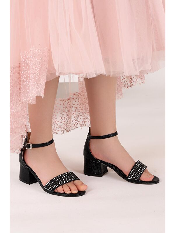 Elinor Çatlak Günlük Kız Çocuk 3 Cm Topuklu Sandalet Abiye Ayakkabı - Görsel 3