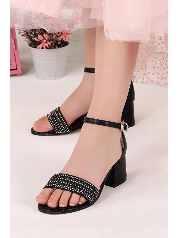 Elinor Çatlak Günlük Kız Çocuk 3 Cm Topuklu Sandalet Abiye Ayakkabı - Görsel 5