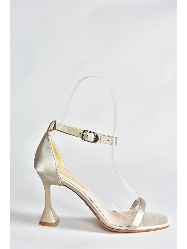 Ten Saten Kumaş İnce Topuklu Kadın Abiye Ayakkabı P820136404 - Görsel 6