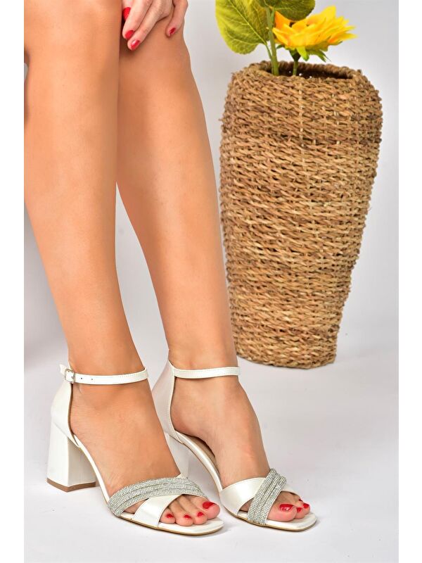 Sedef Taşlı Kalın Topuklu Kadın Abiye Ayakkabı P820006709 - Görsel 2