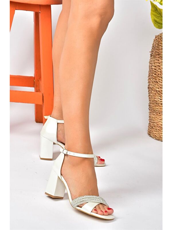 Sedef Taşlı Kalın Topuklu Kadın Abiye Ayakkabı P820006709 - Görsel 3