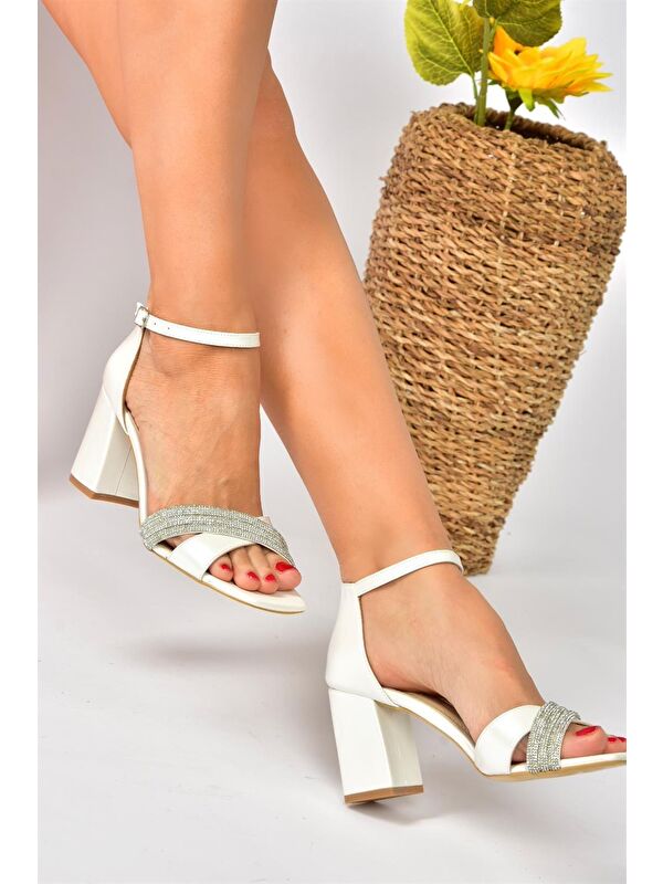 Sedef Taşlı Kalın Topuklu Kadın Abiye Ayakkabı P820006709 - Görsel 5